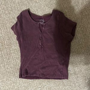 Pacsun crop top in dark purple/red